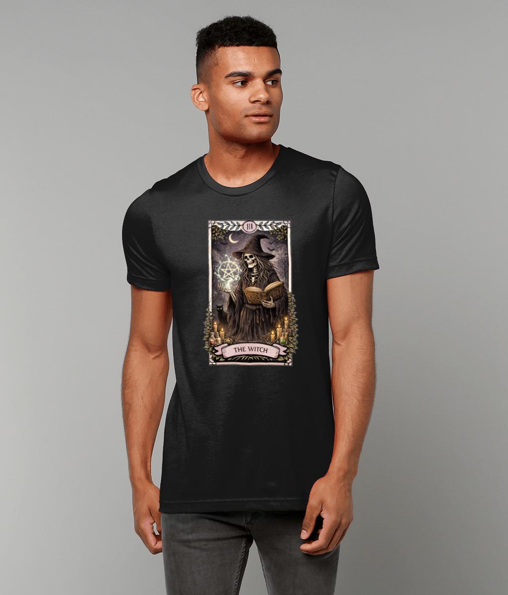 Witch Tarot Card T Shirt Gothic Skeleton Witch Tee for Occult Lovers Halloween Outfit - Wyrd Dezigns