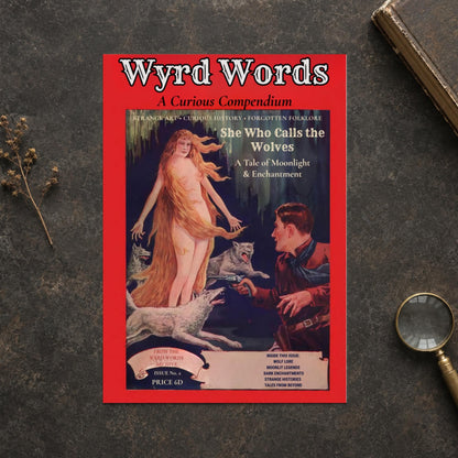 She Who Calls the Wolves Folklore Art Print, Vintage Style Pulp Wall Decor - Wyrd Dezigns