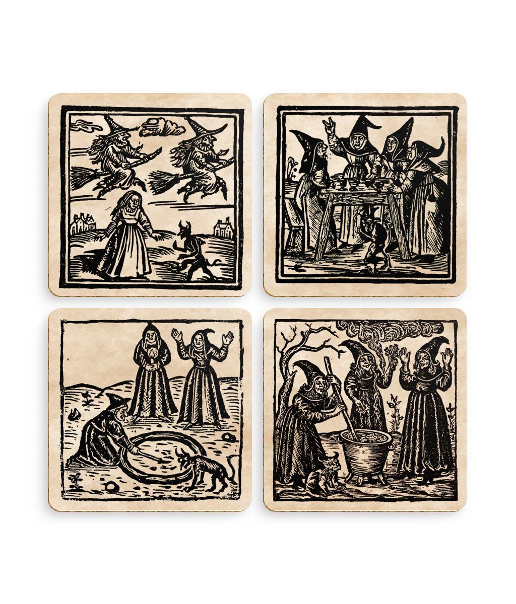 Pack of 4 Coasters witchy coasters (4) - Wyrd Dezigns