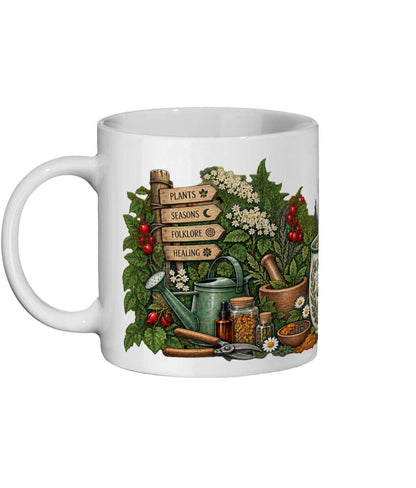 Hedge Witch Mug, Herbal Witch Gift, Hedgerow Garden Witch Coffee Mug - Wyrd Dezigns