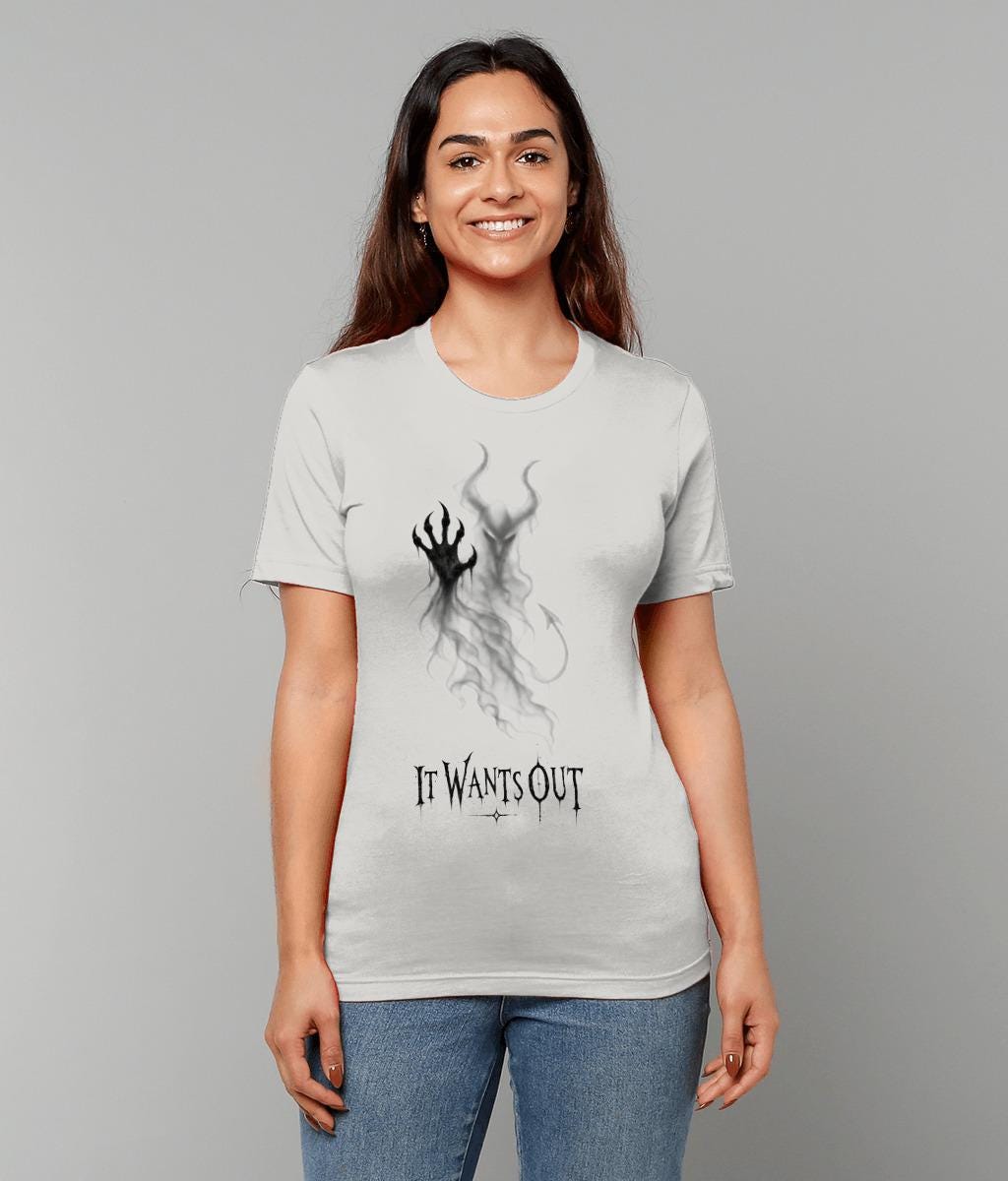 It Wants Out Demon T Shirt, Gothic Devil Graphic Tee, Dark Horror Shirt - Wyrd Dezigns