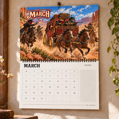 Cats of the Wild West 2027 Calendar, Cowboy Cat Wall Calendar, Western Gift - Wyrd Dezigns