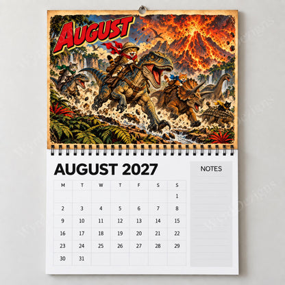 The Cats That Time Forgot 2027 Calendar, Dinosaur Wall Calendar, Funny Cat Gifts - Wyrd Dezigns