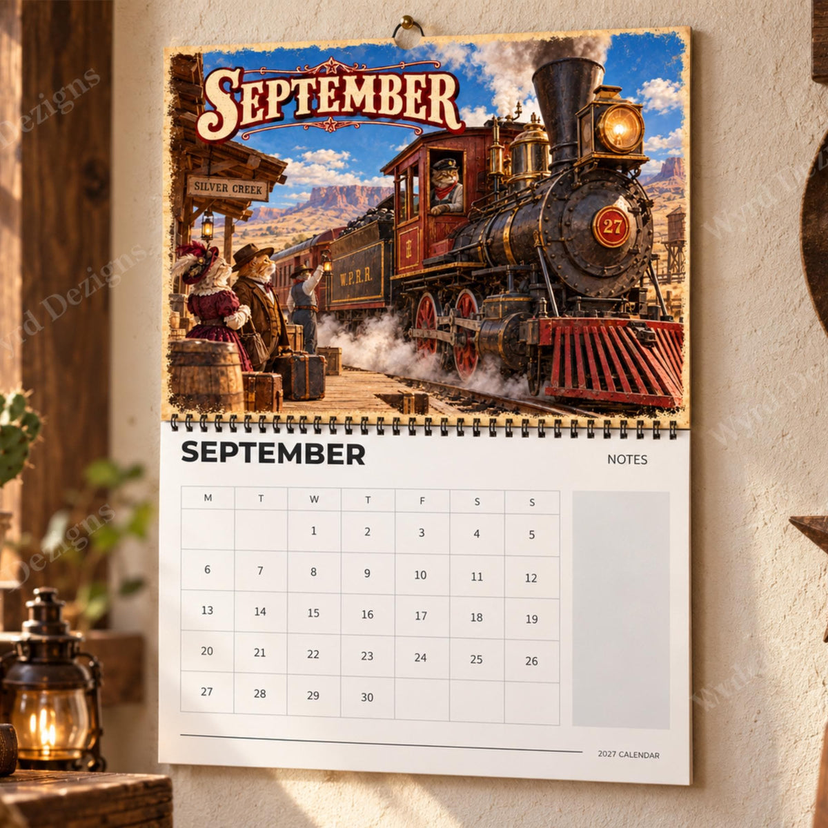 Cats of the Wild West 2027 Calendar, Cowboy Cat Wall Calendar, Western Gift - Wyrd Dezigns