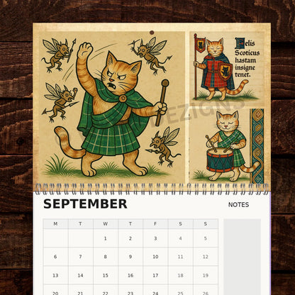 Scottish Cats in Kilts 2027 Wall Calendar