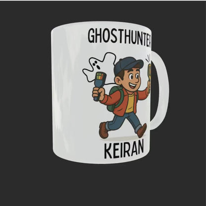 Personalised Ghosthunter Mug – Funny Ghost Hunting Gift – Paranormal Investigator Coffee Cup 11oz 15oz + Coaster