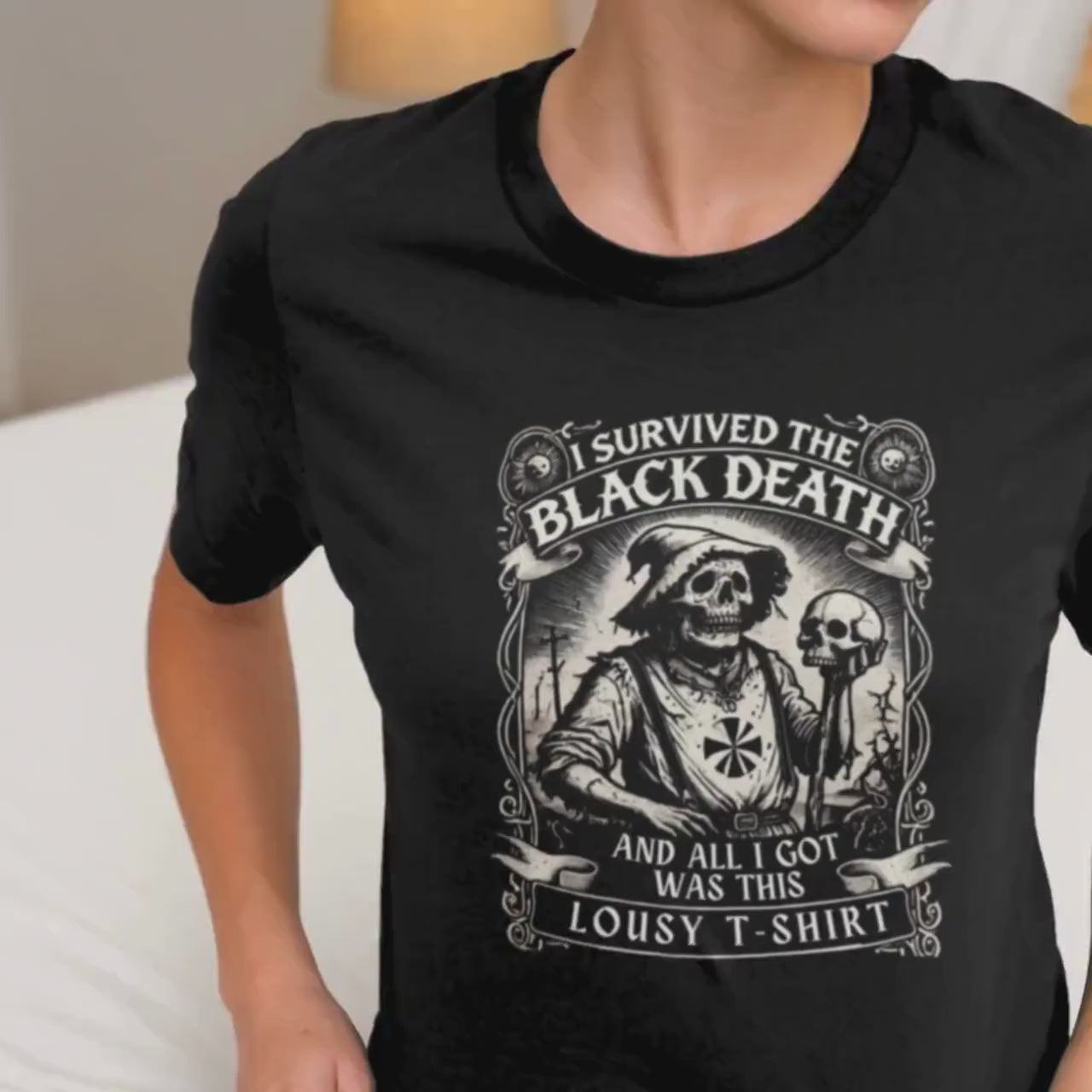 Funny Plague T-Shirt, I Survived The Black Death, All I Got Was This Lousy T-Shirt, Middle Ages Shirt Dark Humour Grunge Tee Gothic Clothing